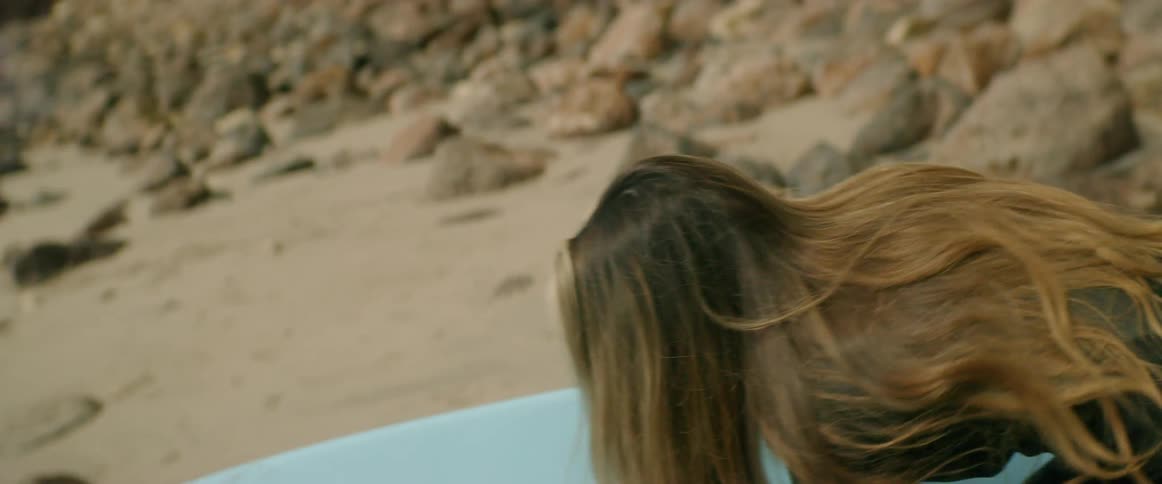 Young Woman Meditating And Surfing