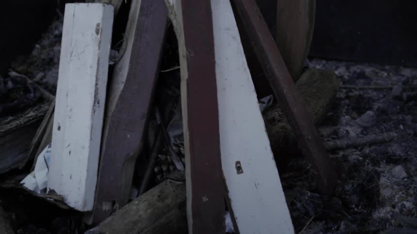 Wood is put together to start a fire