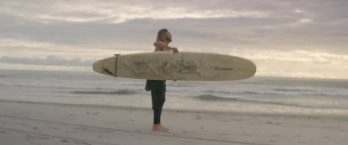 Man Meditating And Surfing