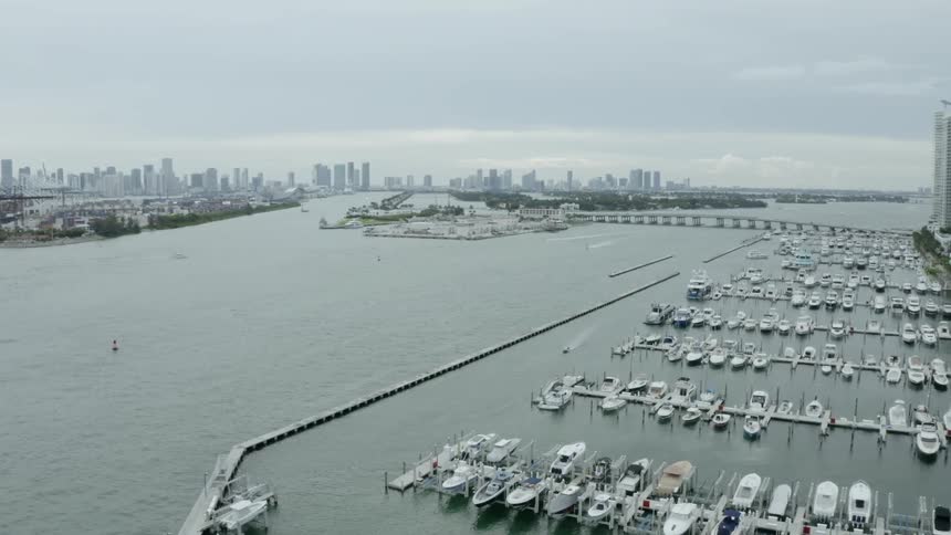 A lot of boats that were in a marina