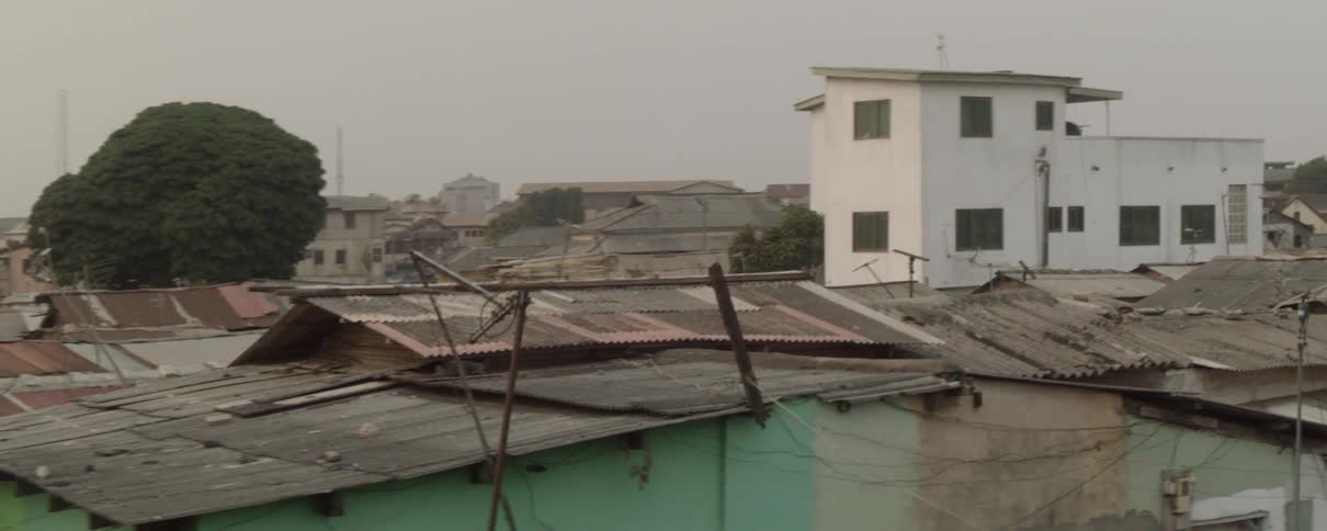 Ramshackle houses in a village