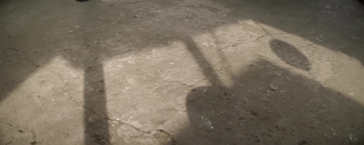 The shadow of a speed bag jiggles on it's wires