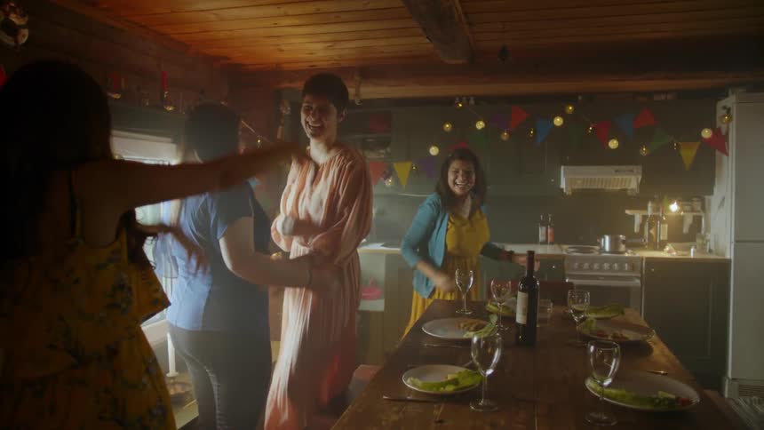 Family And Friends In Dark House