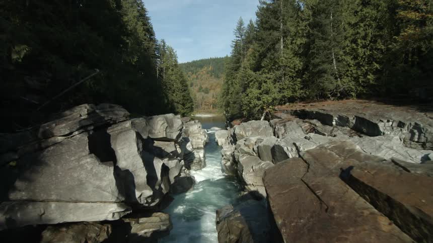 A rushing waterfall