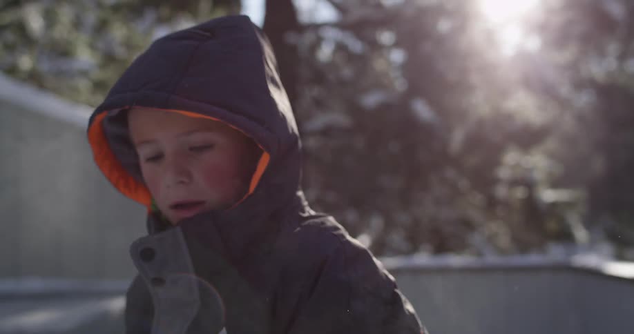 A child is playing outside