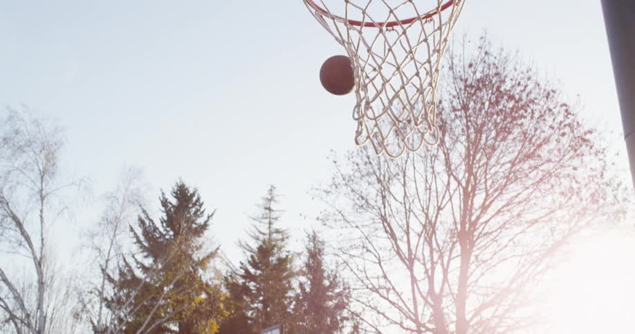 A boy playing basketball