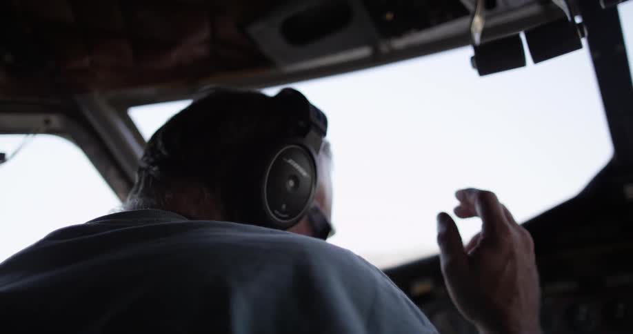 A person wearing headphones