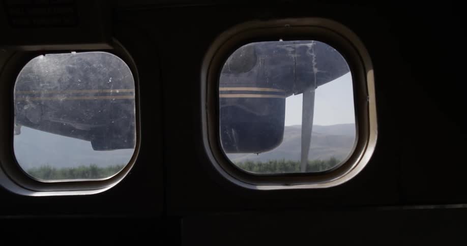 Looking out of a plane window