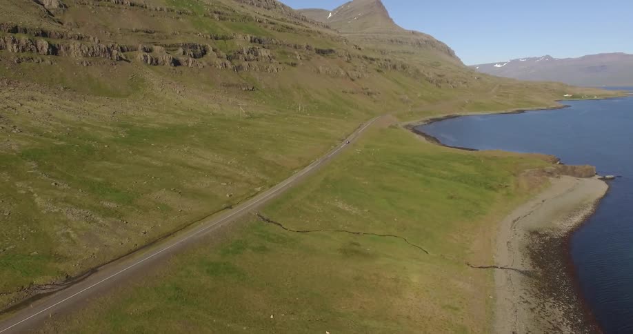 Aerial view of a mountain range