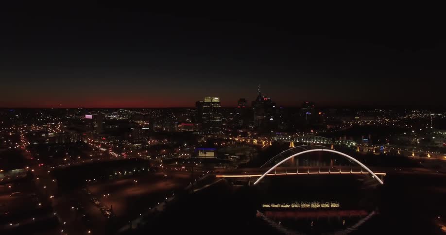 An aerial view of downtown Nashville