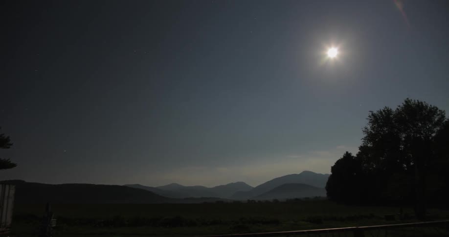 The moon passing by in the sky