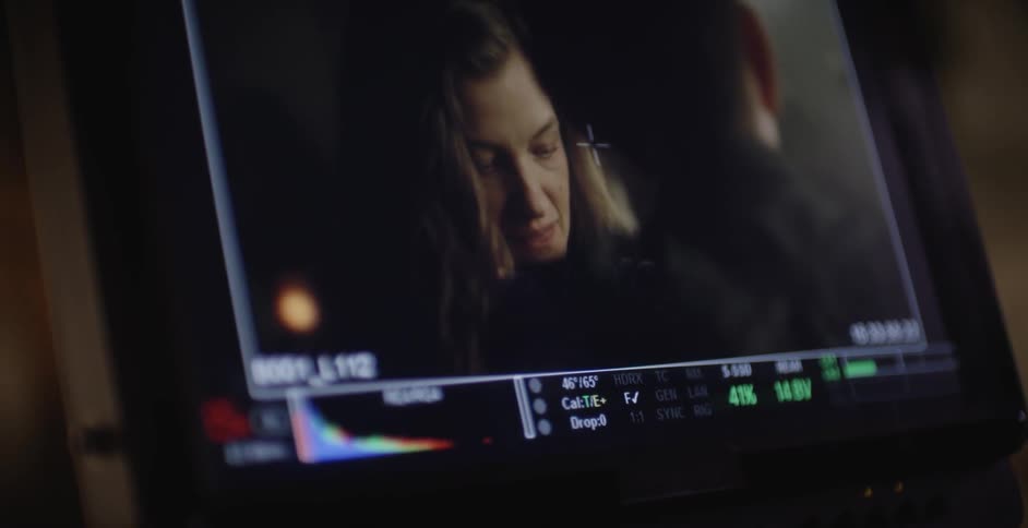 A monitor projecting an image