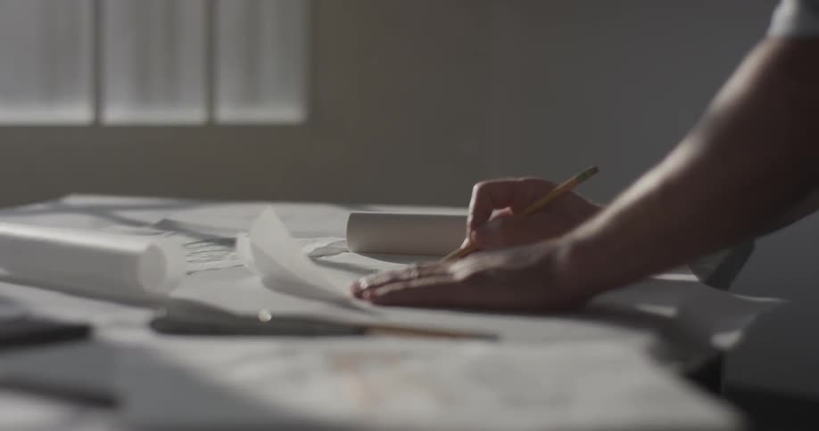 A sketch is being made with a pencil