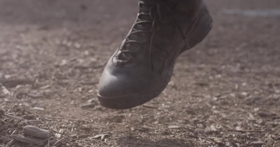 Feet are jumping around in mulch