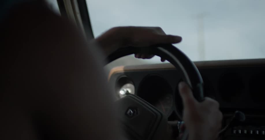 A person driving a car down a freeway