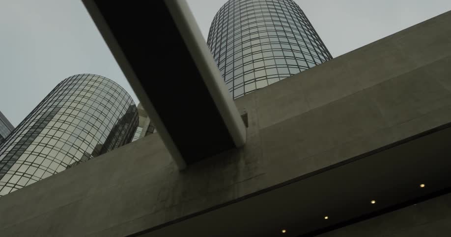Skyscrapers towered over the busy city street below