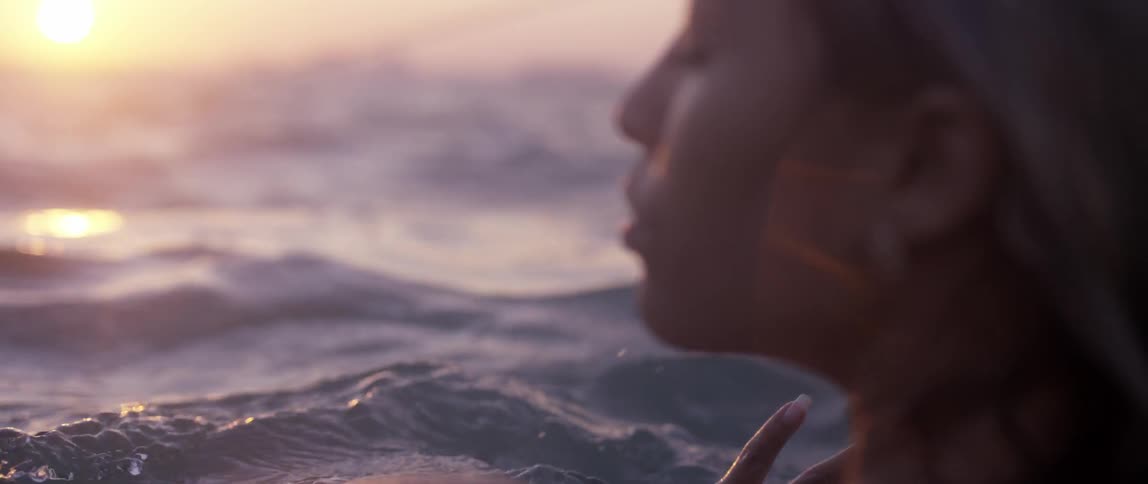 A woman is swimming