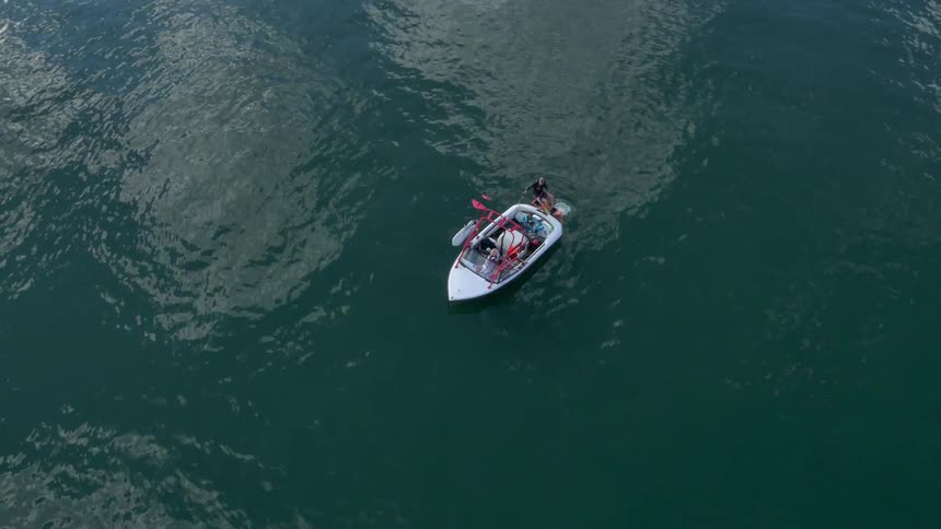 A boat out in the water