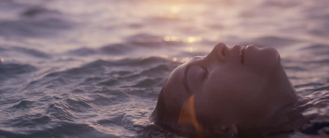 A woman is swimming