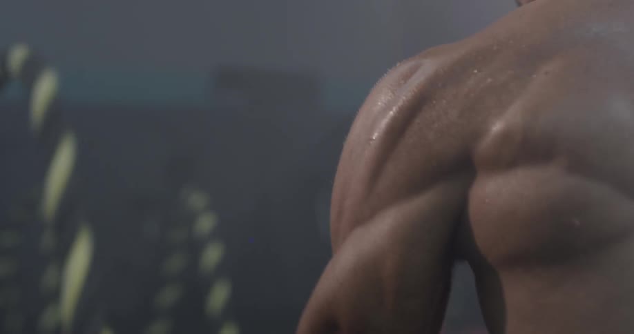 Man Working Out In Gym
