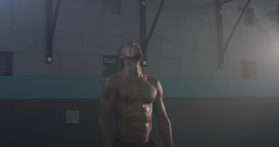 Man Working Out In Gym