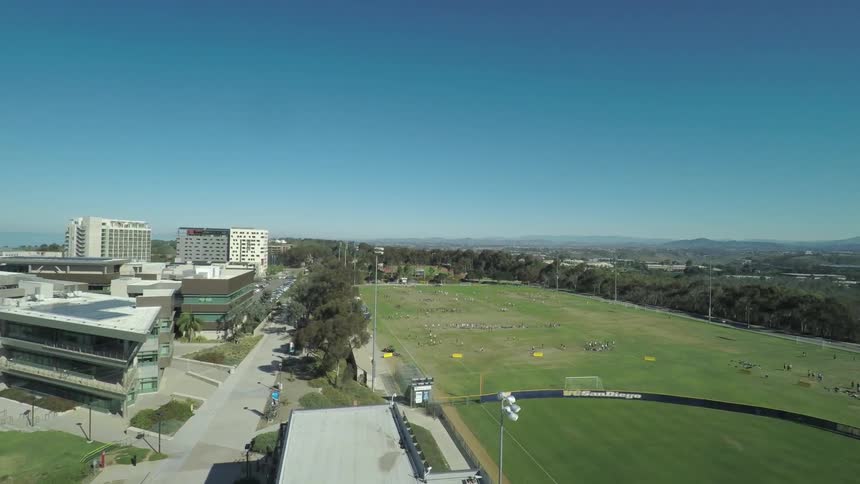 Aerial view of a  baseball field