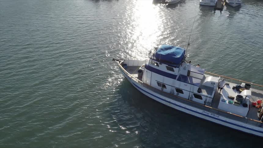 A ship is at sea