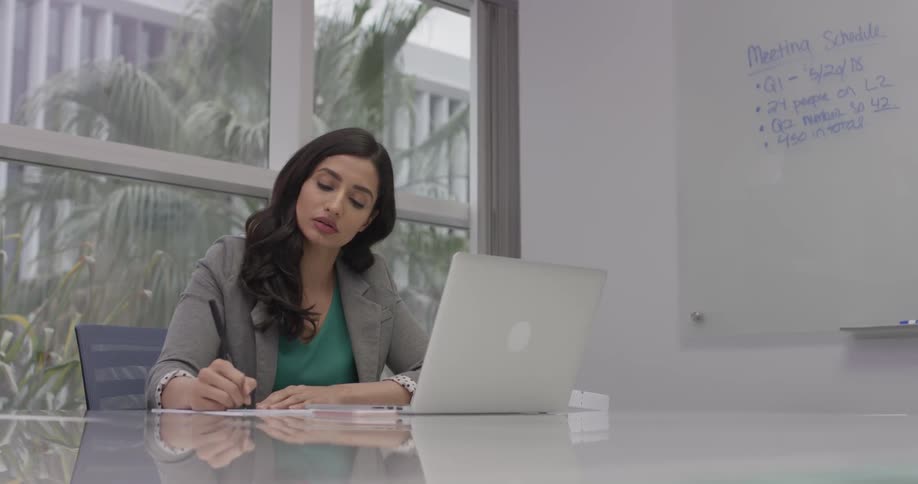 Businesswoman Working At An Office