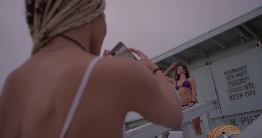 Woman Going To The Beach