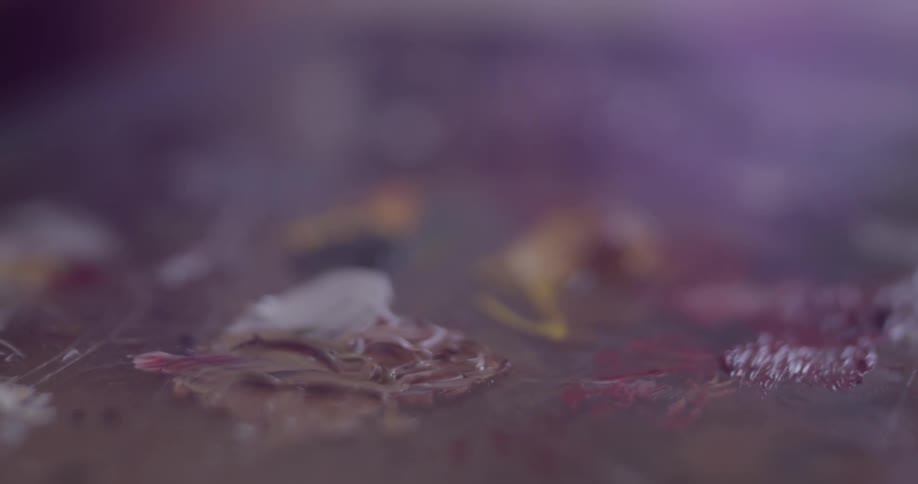 A lot of paint that is on a palette