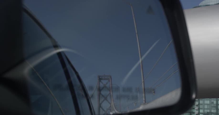 A car driving across a bridge