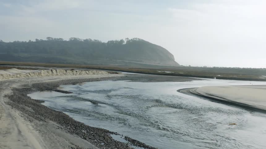 Shallow water in a river