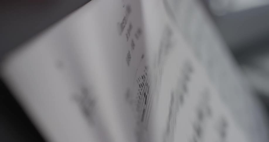 Sheet music being placed on a stand