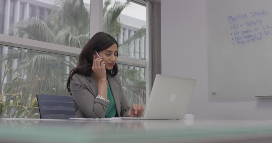 Businesswoman Working At An Office