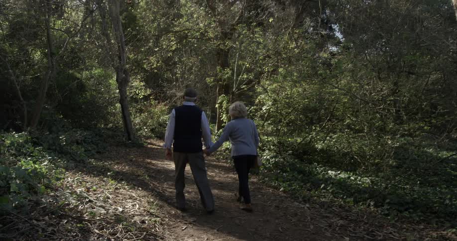 Elderly Couple On A Walk