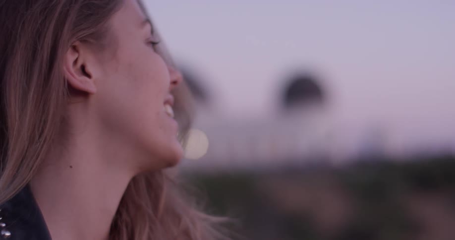 Woman Looking At Scenic View At Sunset