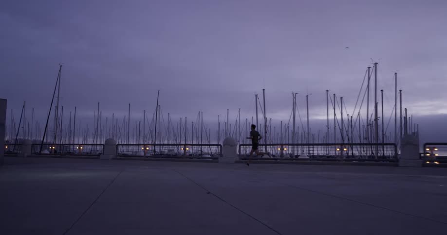 People Running Near Marina