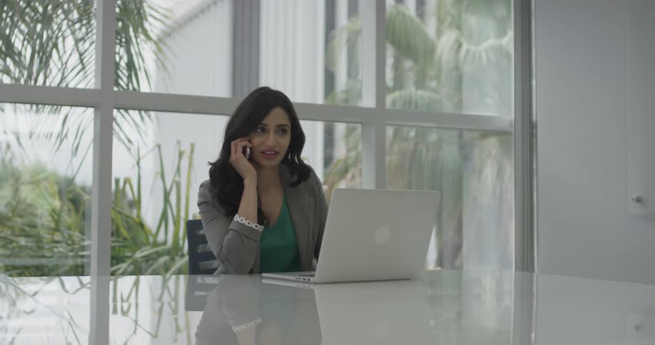 Businesswoman Working At An Office