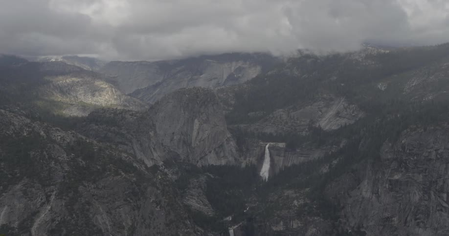 Snow is falling from the clouds