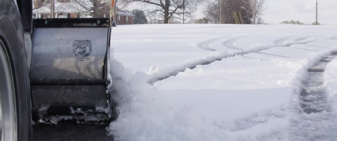 A plow clearing snow