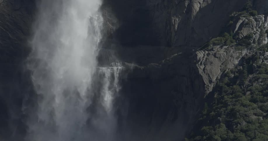 Waterfall flows on mountain