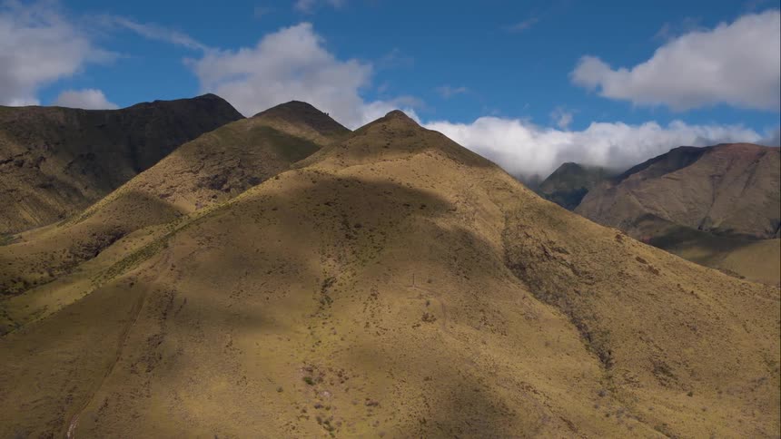 View of hills looking down from a distance