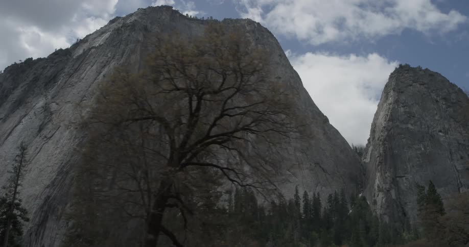 The clouds are sitting above the mountain