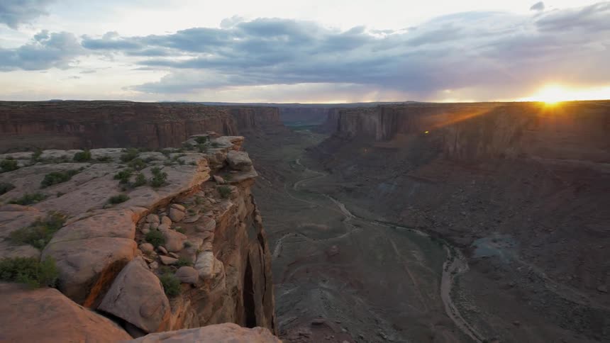 Aerial view of a canyon