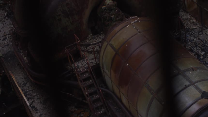 An old oil tanker is shown
