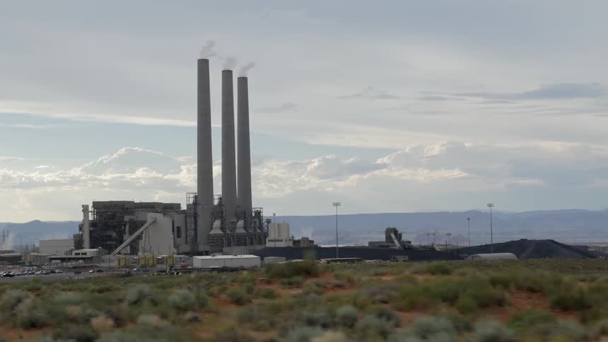A factory in the distance