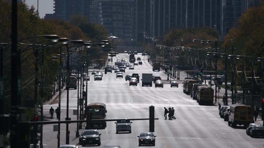 A scenery of busy town road
