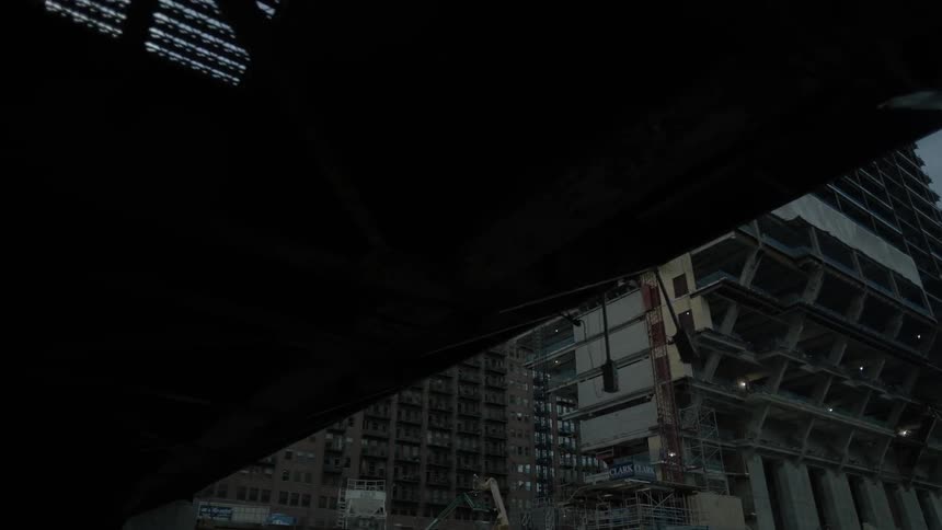 Underside of a bridge