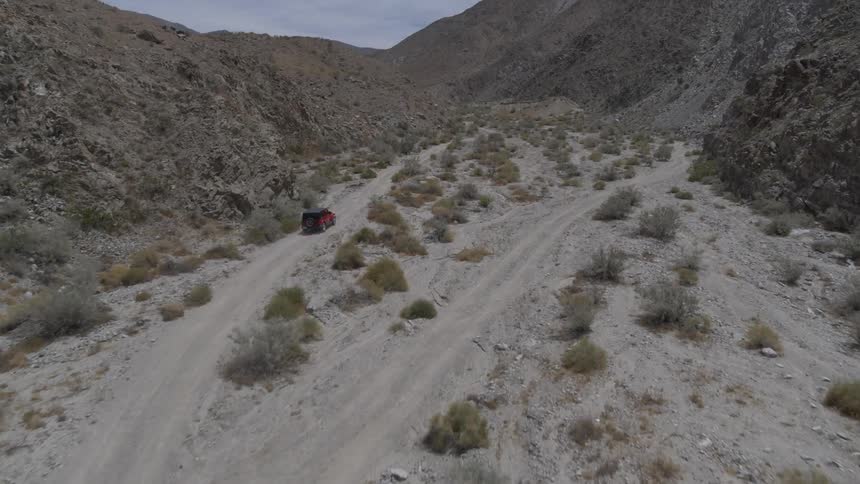 Off Road Car Driving In Desert Aerials