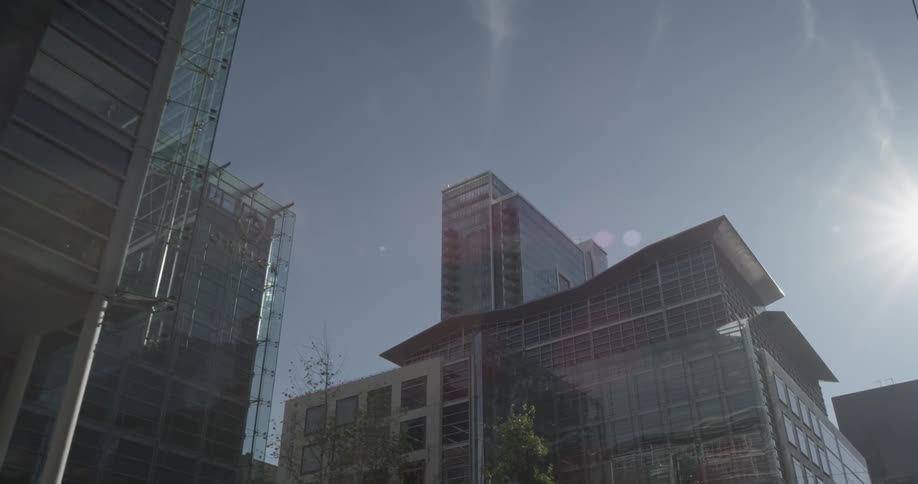 The buildings are standing still
